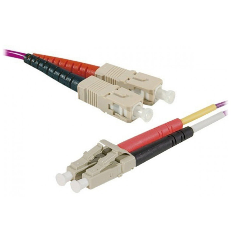 Câble fibre Optique Jarretière optique duplex multimode 2mm OM4 LC-UPC/LC-UPC - 1 m