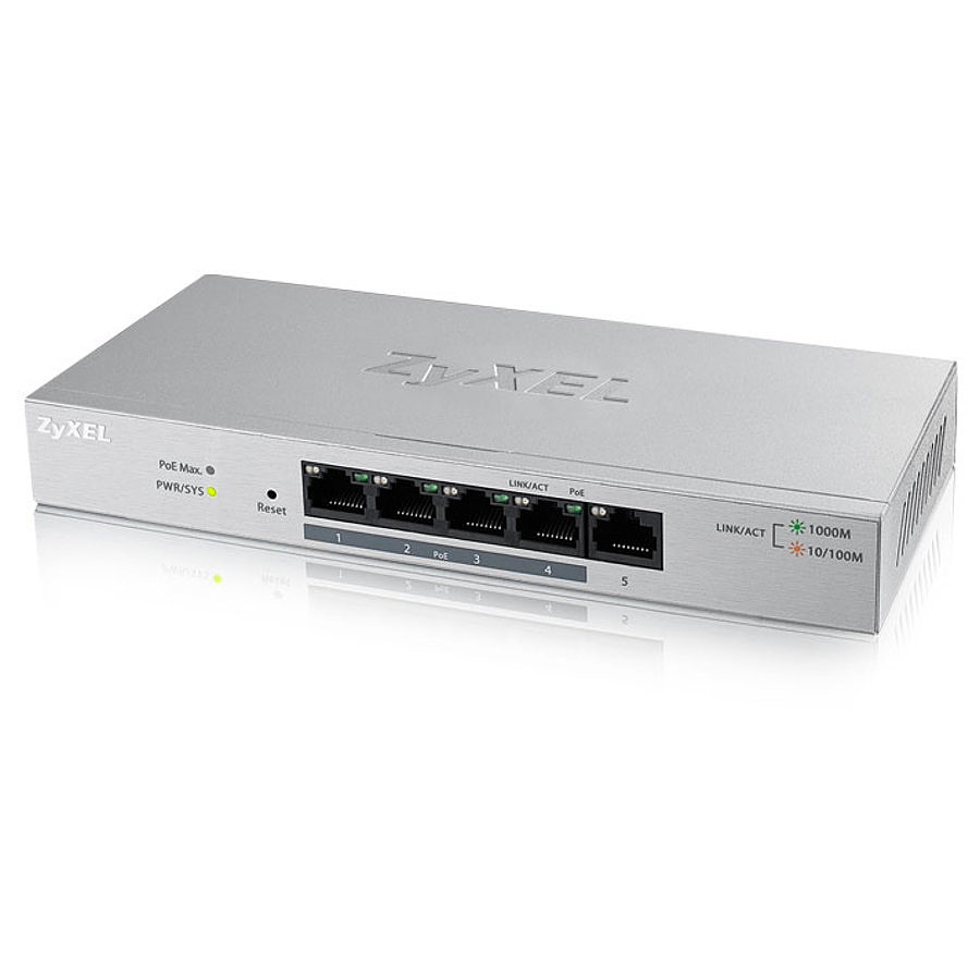 Switch et Commutateur ZyXEL GS1200-5HP - Switch 5 ports Gigabit Ethernet