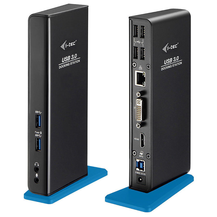 Station d'Accueil USB 3.0 pour Deux Écrans avec Adaptateurs DVI vers VGA et  HDMI, 5x USB 3.0 et Audio - Station d'Accueil DVI Verticale pour Mac et