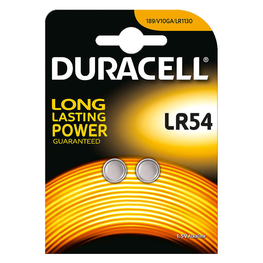 Pile et chargeur Duracell LR54 1.5V (par 2)
