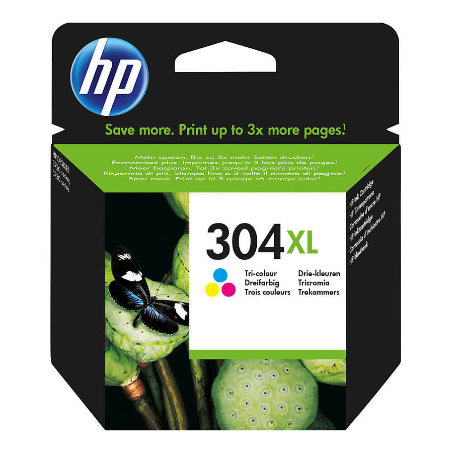 HP - Cartouche d'encre HP 304 Noire + 3 couleurs