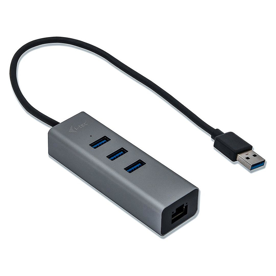 Câble USB i-tec USB 3.0 Metal Hub 3 Ports - Gigabit Ethernet