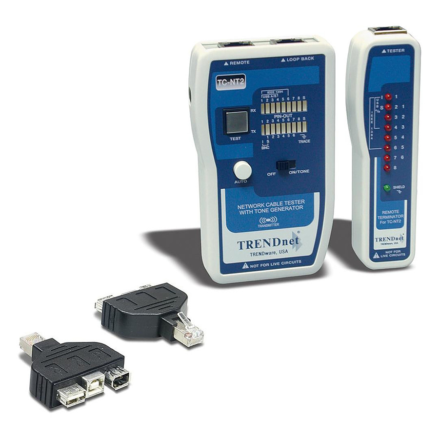 Outillage Testeur de câbles réseau avec adaptateur USB et FireWire