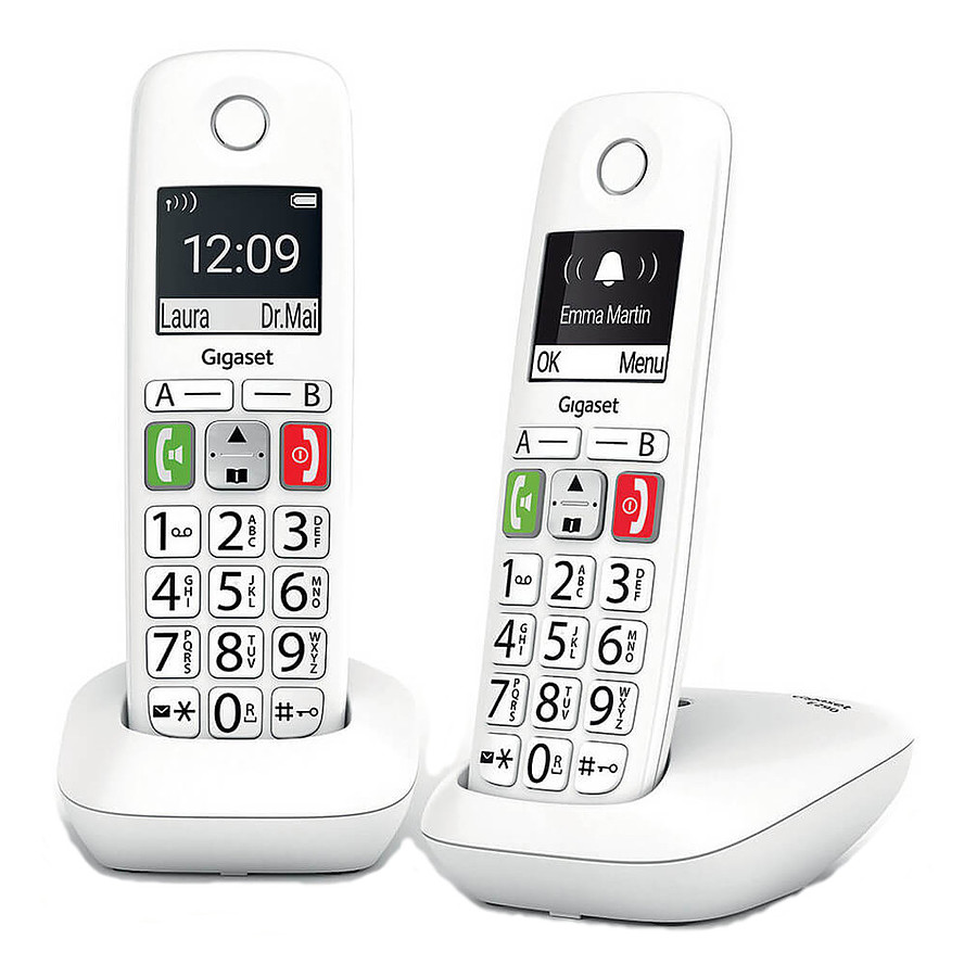 Téléphone fixe sans fil Gigaset Duo E290 Blanc