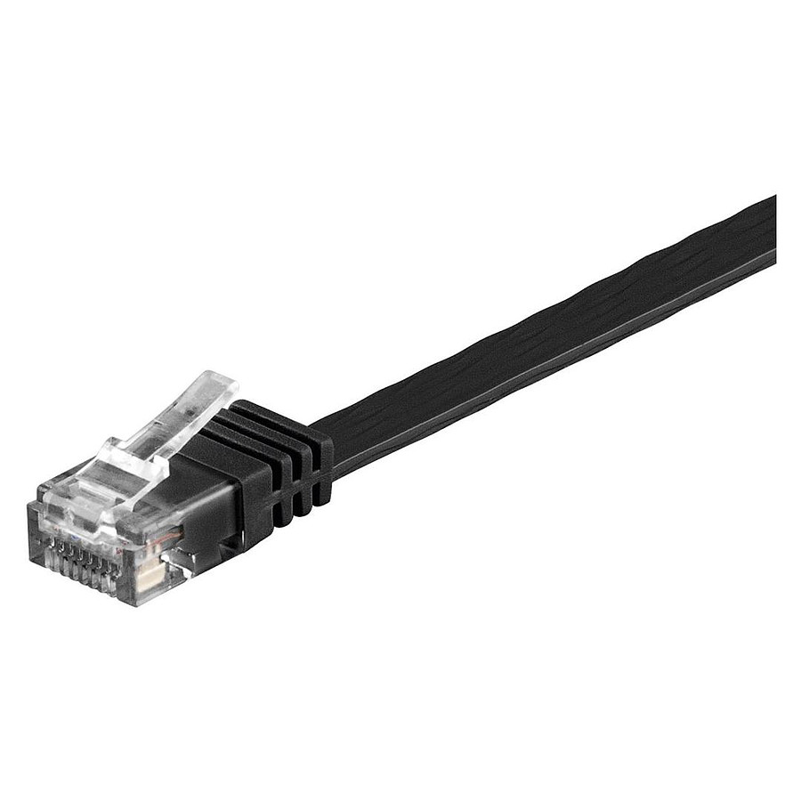 Câble RJ45 Cable RJ45 plat Cat 6 U/UTP (noir) - 5 m