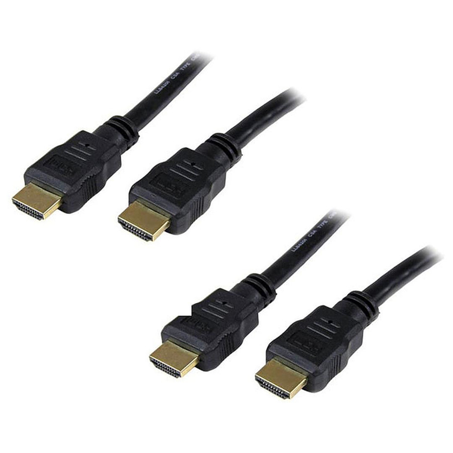 Câble HDMI Câbles HDMI 1.4 high speed (lot de 2) - 2 m