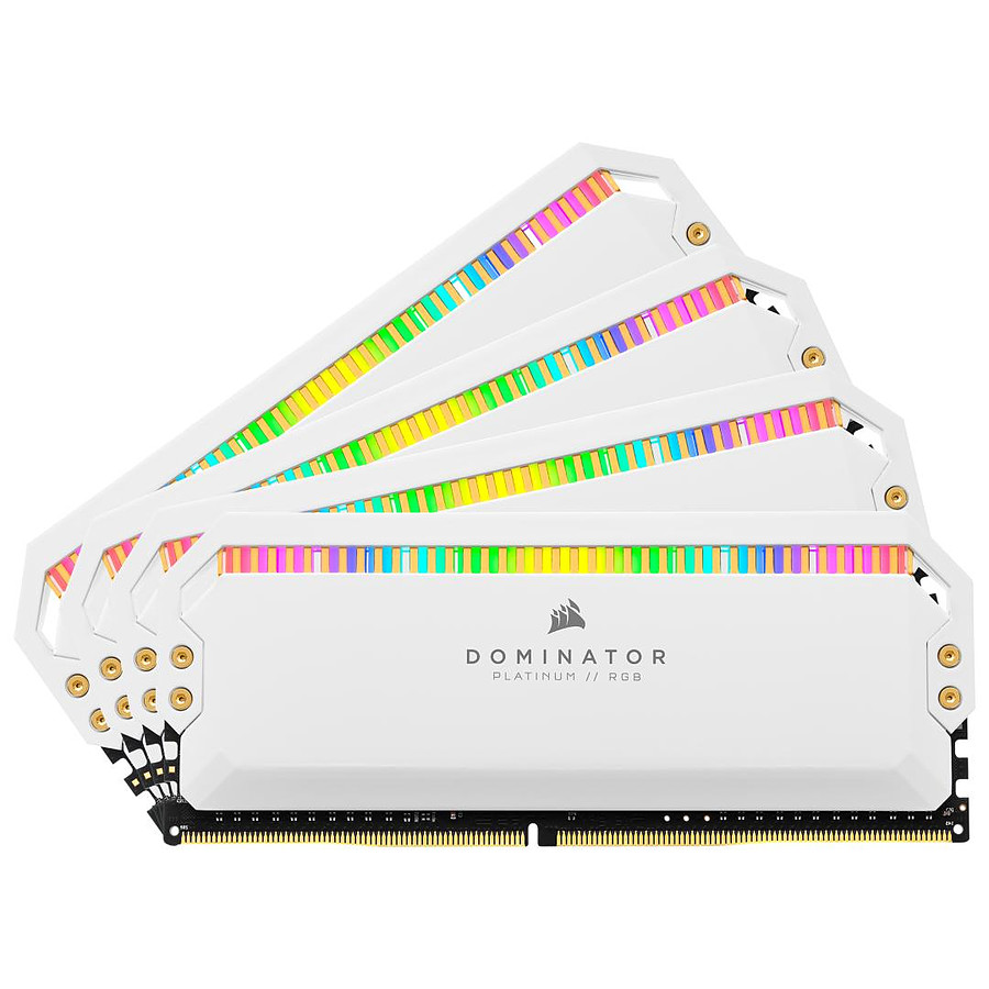 Mémoire Corsair Dominator Platinum RGB White - 4 x 8 Go (32 Go) - DDR4 3200 MHz - CL16