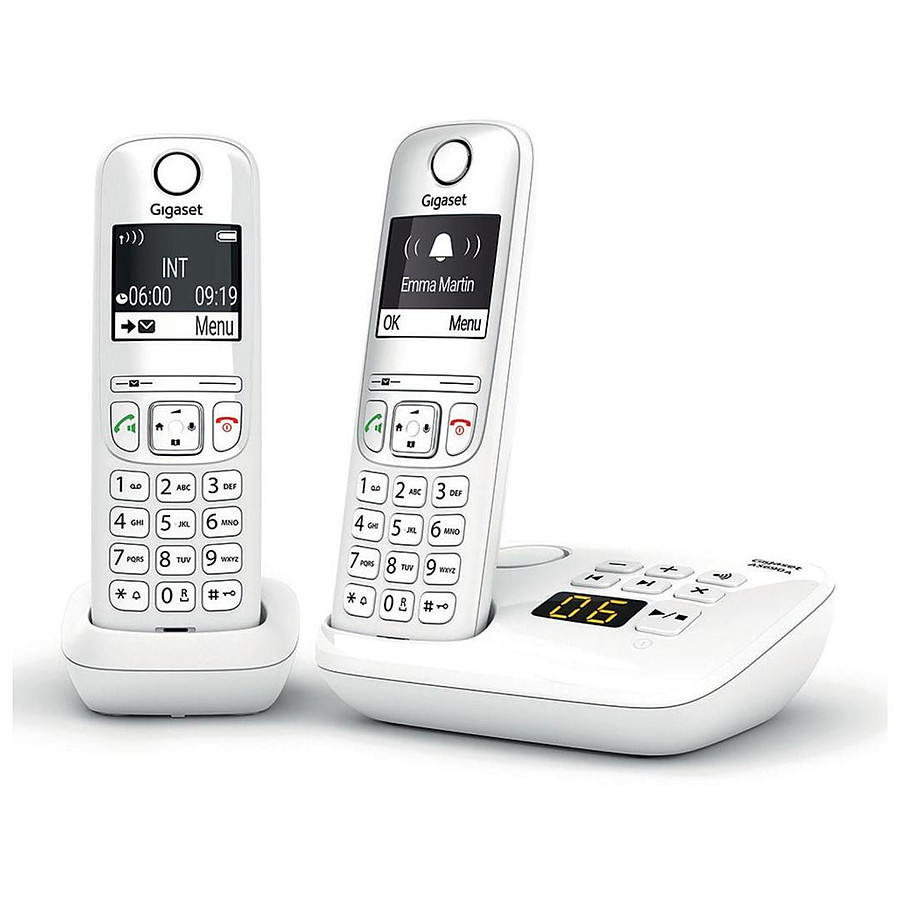 Téléphone fixe sans fil Gigaset AS690A Duo Blanc