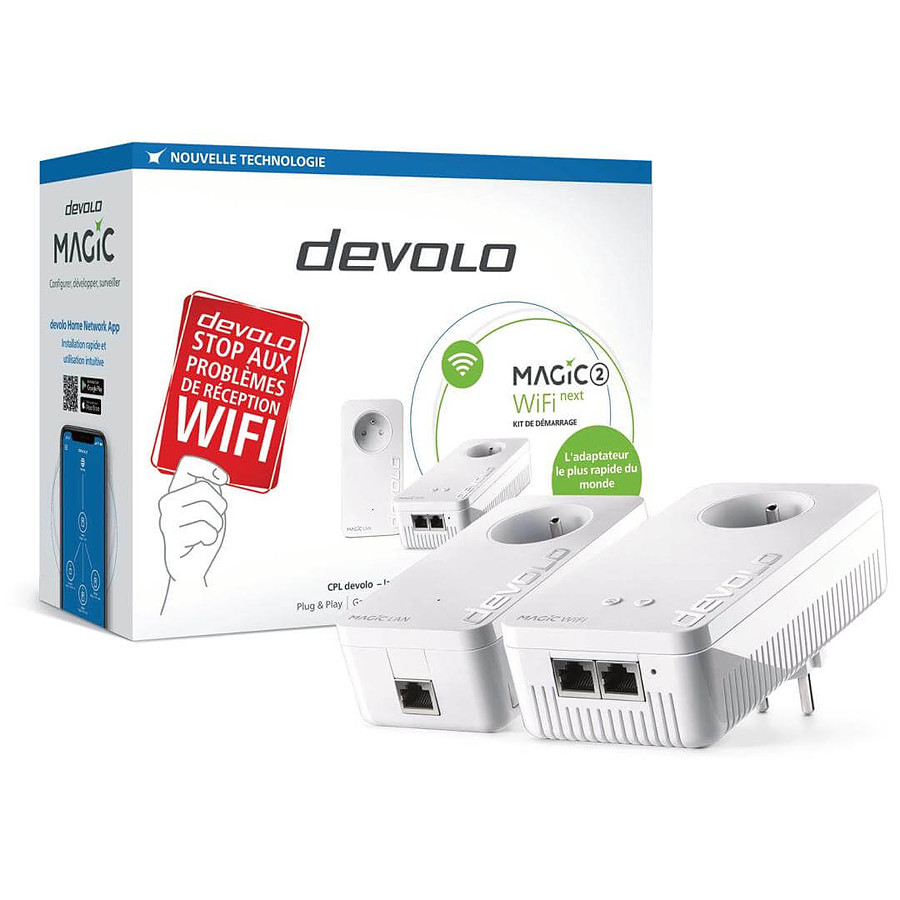 Kit de démarrage Devolo Magic 2 WiFi 6 adaptateur WiFi Powerline jusqu'à  2400 Mbps