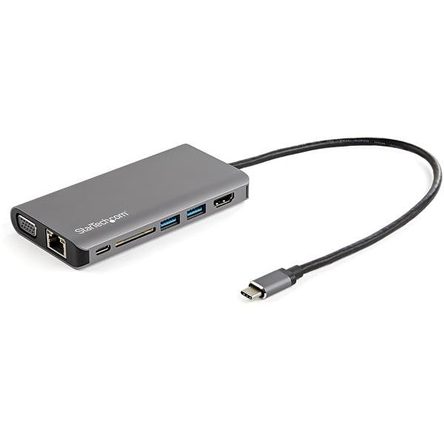 Câble USB StarTech.com Station d'accueil USB-C vers HDMI 4K + Power Delivery 100 W - Lecteur de carte mémoire SD
