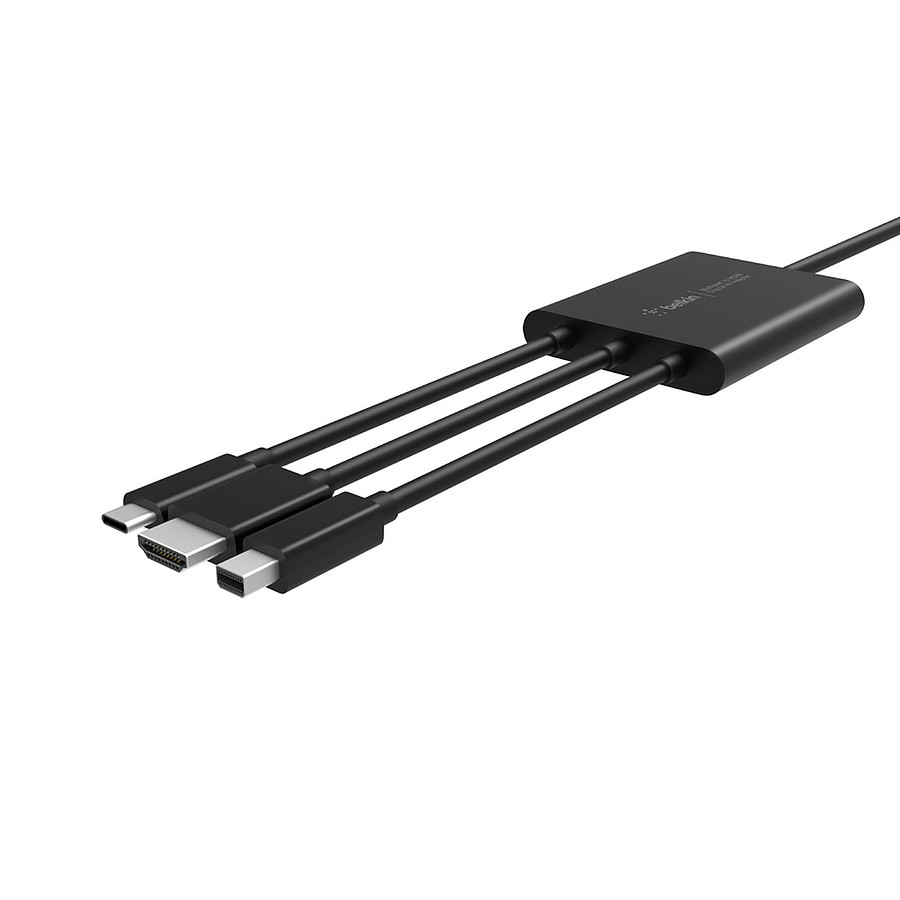 Câble HDMI Belkin Adaptateur pour vidéoprojecteur entré HDMI 2.4 m et multisortie pour PC HDMI / USB-C / VGA / Mini Displayport