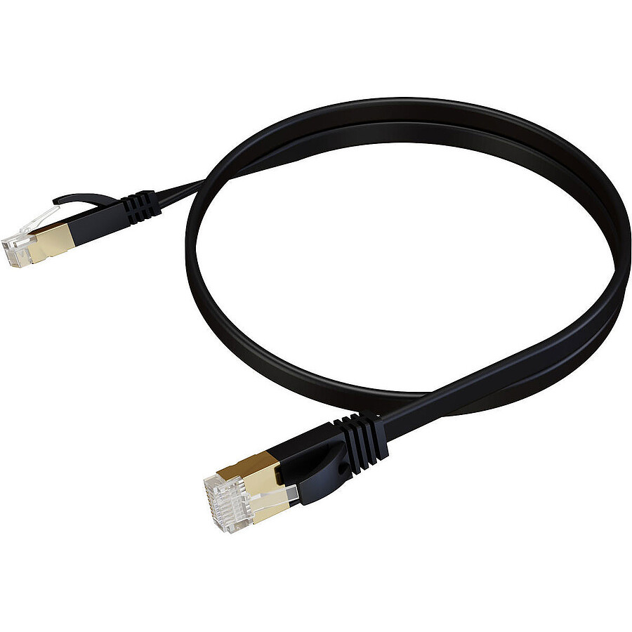 Câble RJ45 Real Cable E-NET 600-2 - Cable RJ45 Cat 6a UTP (noir) - 10 m