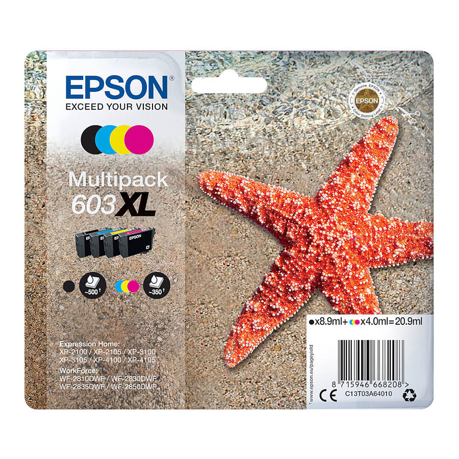 Cartouche d'encre Epson Etoile de mer 603XL 4 couleurs