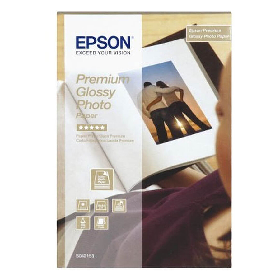 Papier imprimante Epson Papier glacé qualité photo Premium 10 x 15 cm