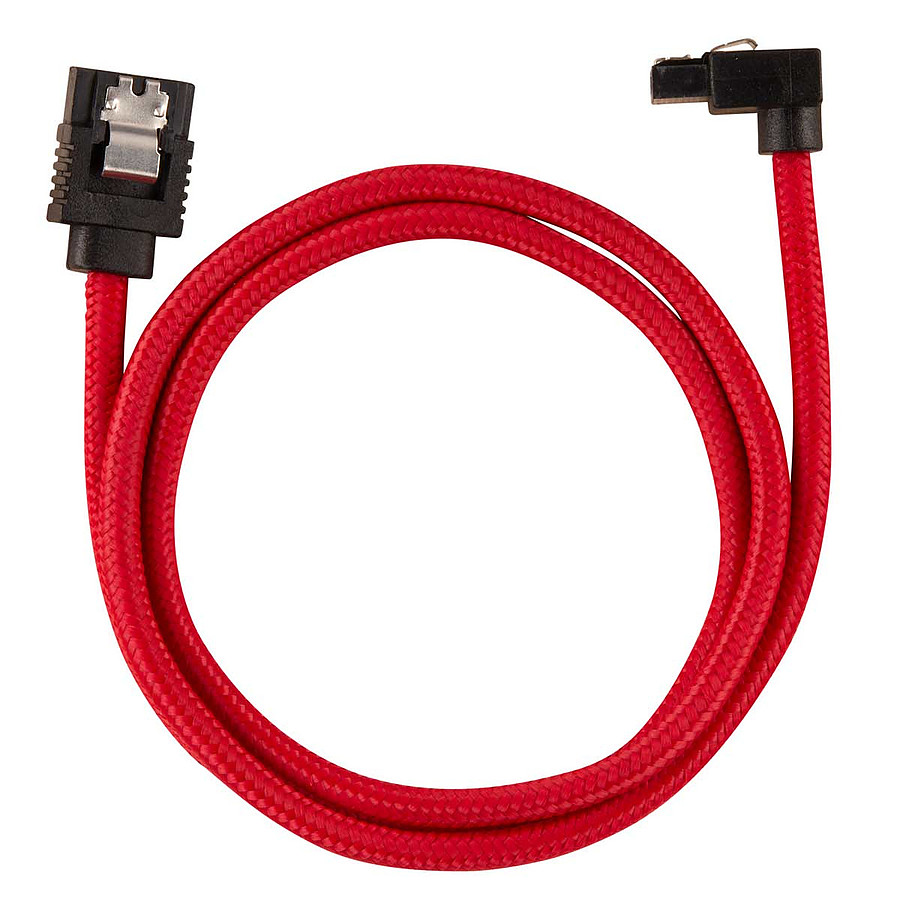 Câble Serial ATA Corsair Câble SATA gainé Premium connecteur coudé (rouge) - 60 cm