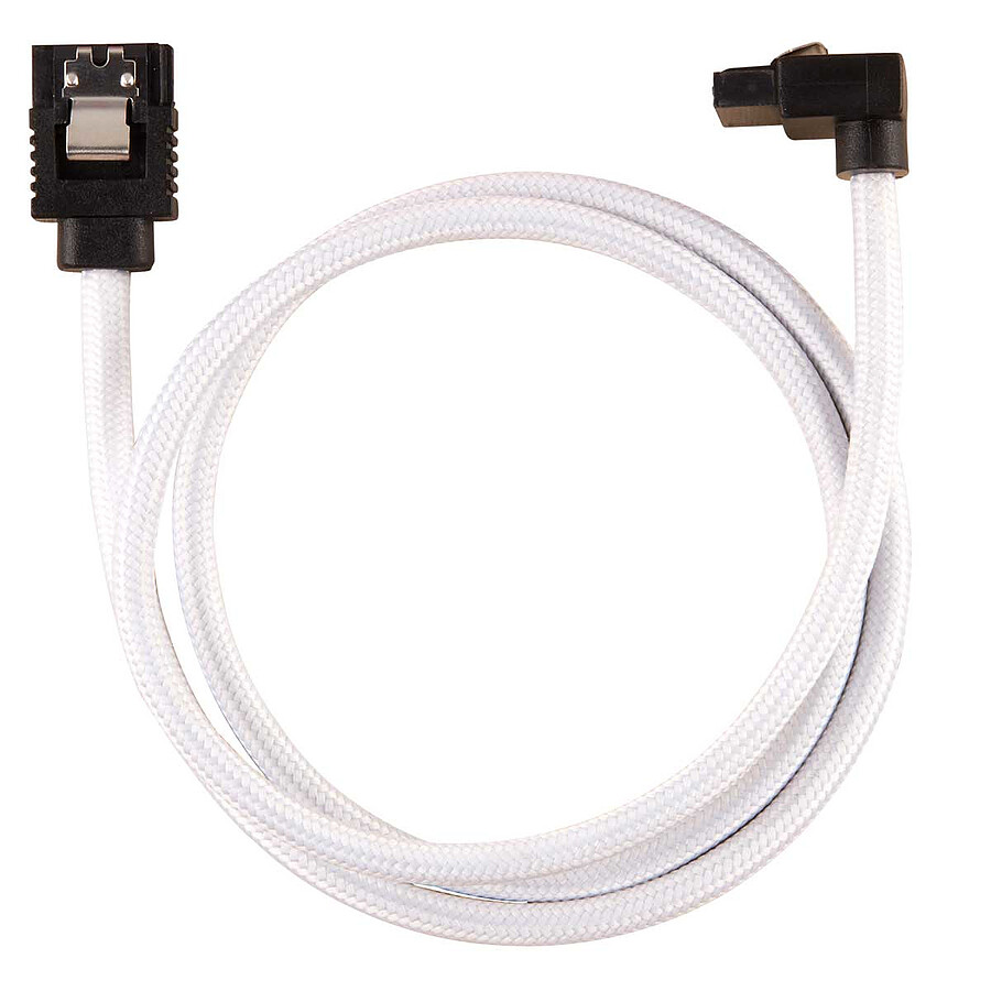 Câble Serial ATA Corsair Câble SATA gainé Premium connecteur coudé (blanc) - 60 cm