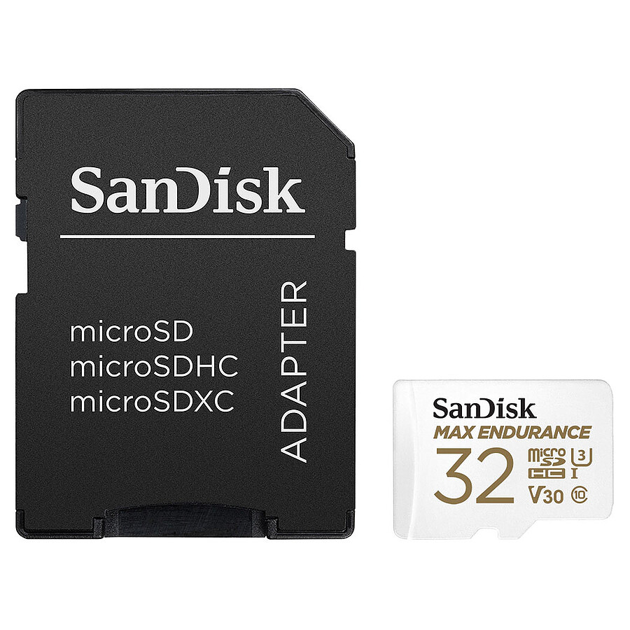 Carte mémoire SanDisk Max Endurance microSDHC UHS-I U3 V30 32 Go + Adaptateur SD
