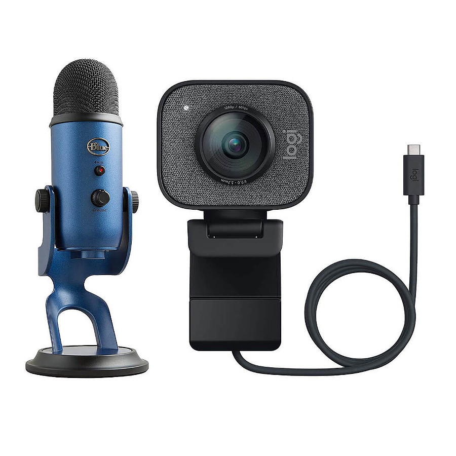 Webcam Logitech StreamCam + Blue Microphones Yeti