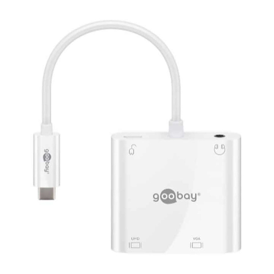 Câble USB Goobay adaptateur USB 3.1 type C vers HDMI + VGA + PD100W