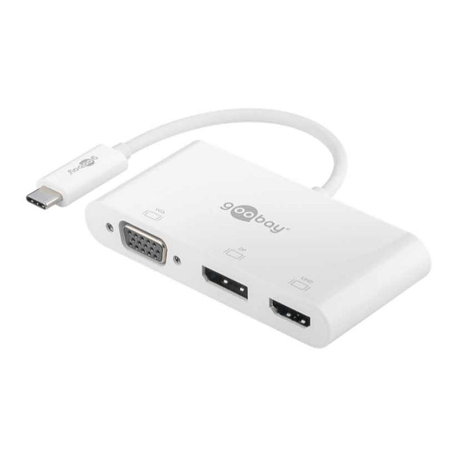 Câble USB Goobay adaptateur USB 3.1 type C vers HDMI + DP + VGA