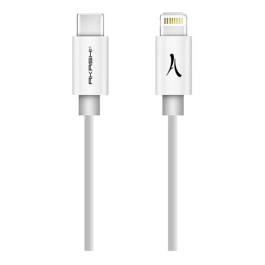 Câble USB Akashi Câble USB-C vers Lightning MFI Blanc - 3 m