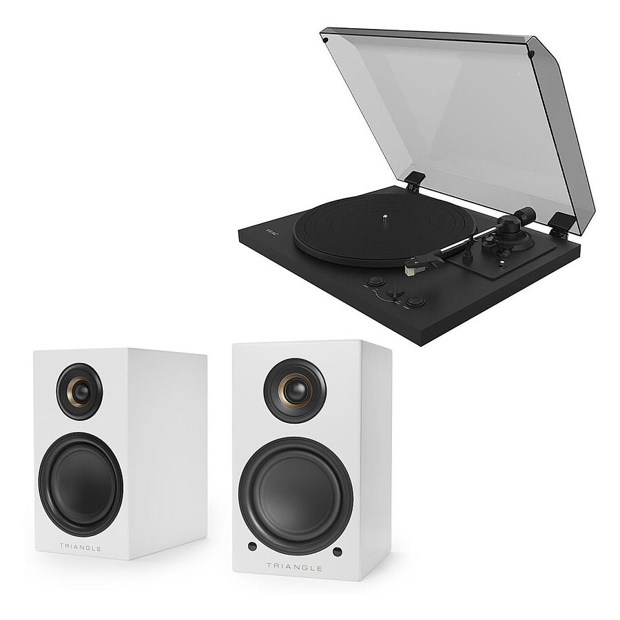 Mini-chaine Teac TN-175 Noir + Triangle Elara LN01A Blanc mat