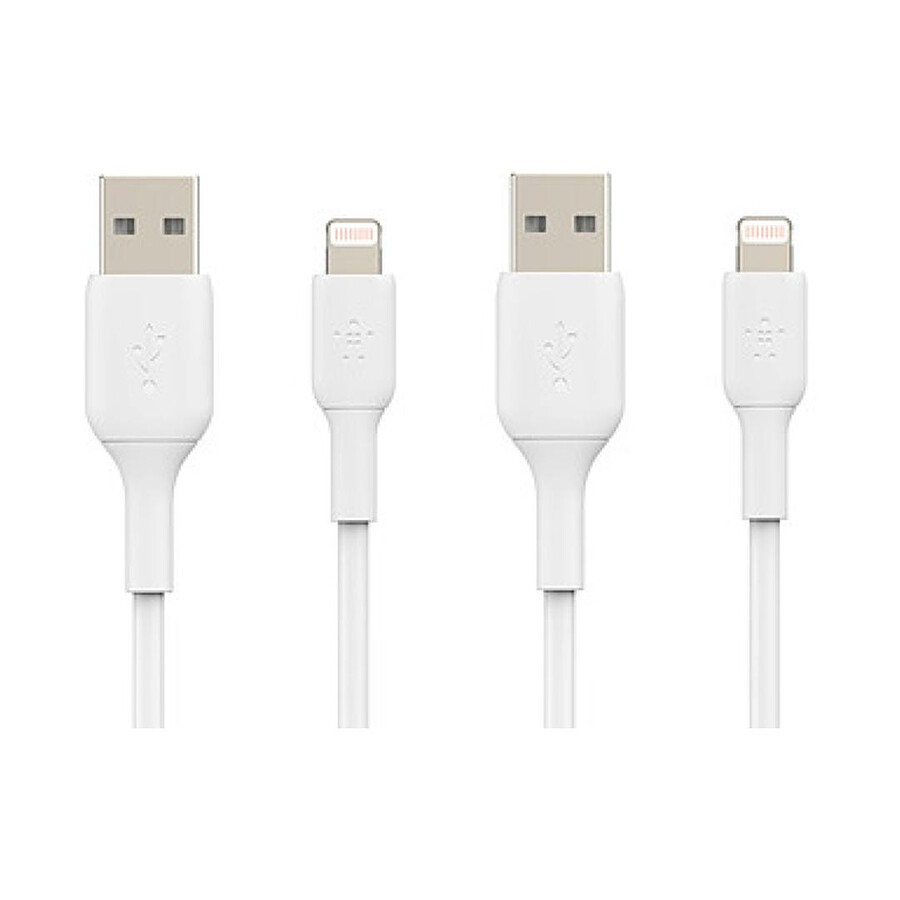 Câble USB Belkin Pack de 2 Câbles USB-A vers Lightning MFI