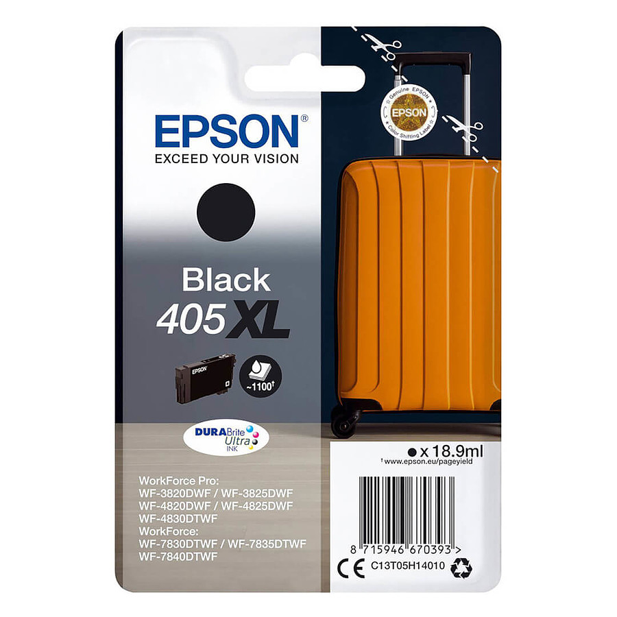 Cartouche d'encre Epson Valise 405XL Noir