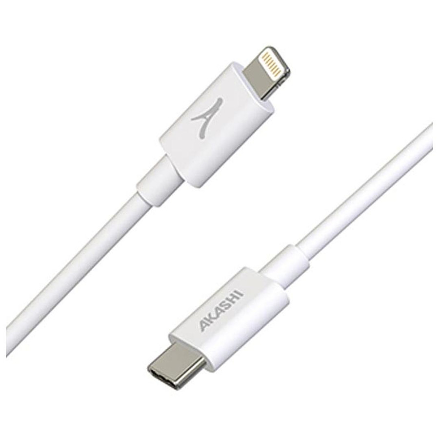 Câble USB Akashi Câble Eco USB-C vers Lightning Blanc - 1 m