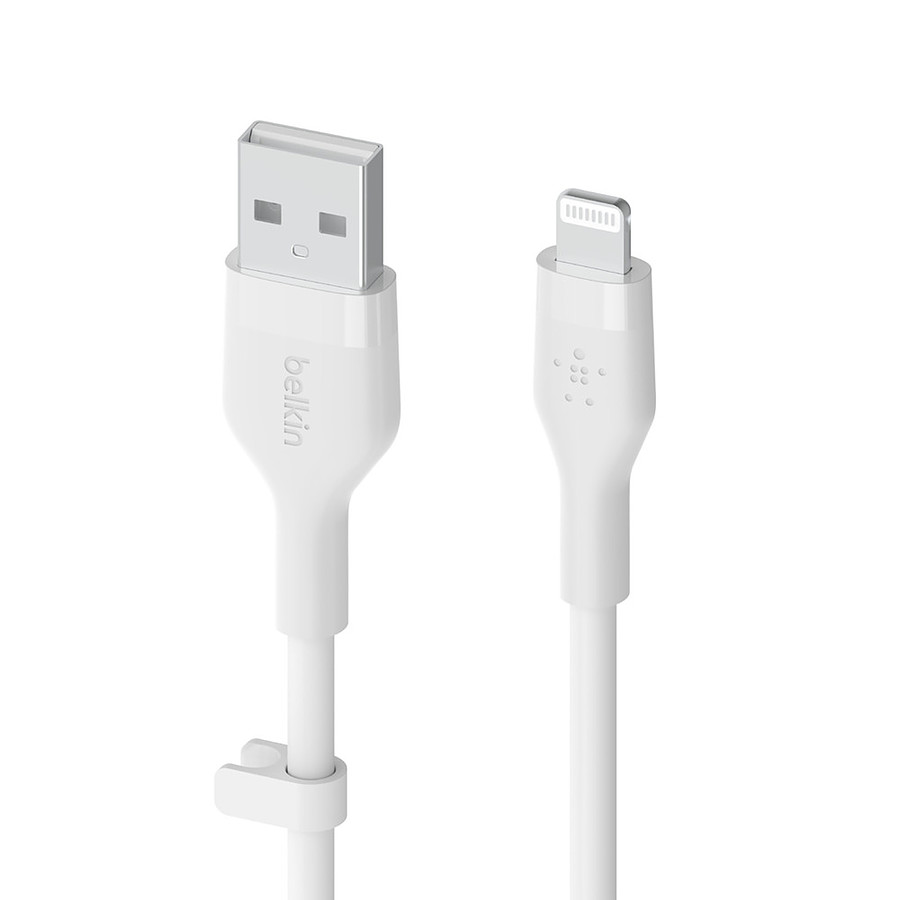 Câble USB Belkin Boost Charge Flex Câble silicone USB-A vers Lightning (blanc) - 2 m