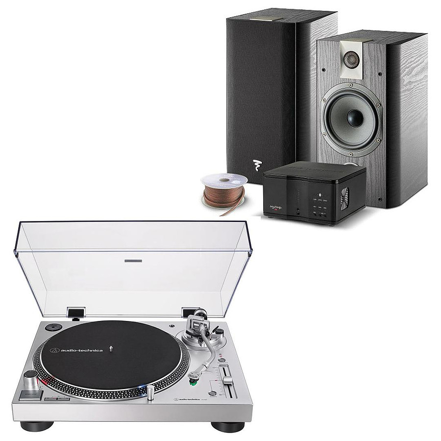 Mini-chaine Audio-Technica AT-LP120XUSB Argent + Focal My Focal System