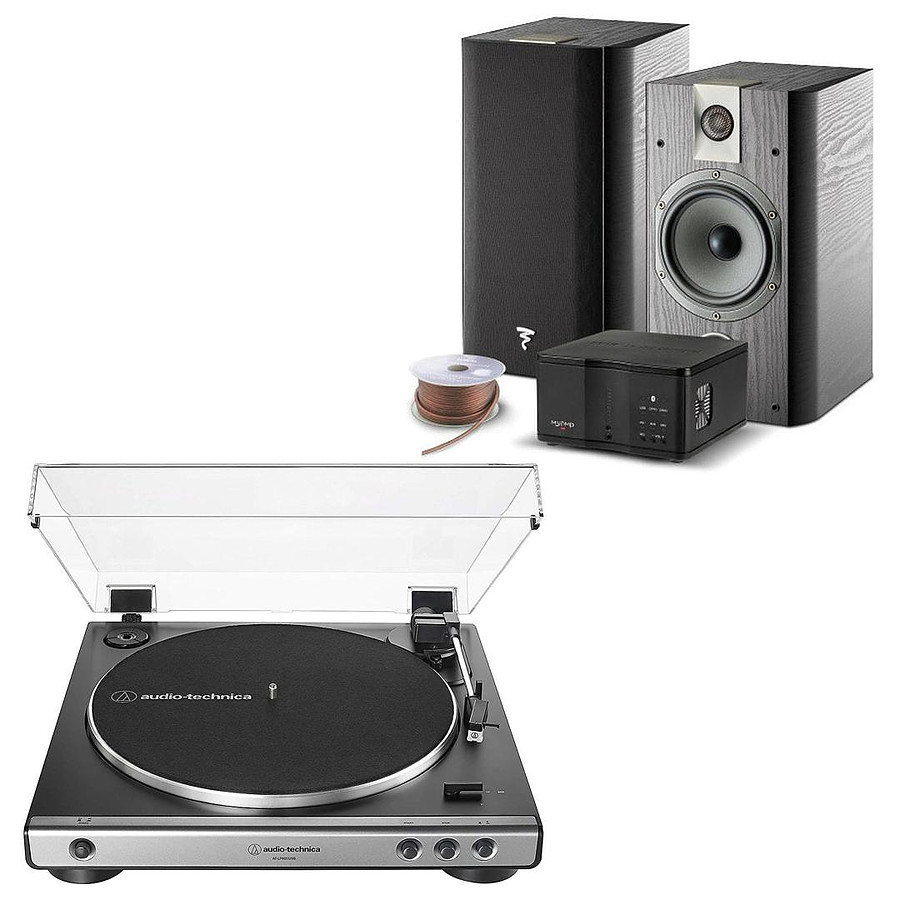 Mini-chaine Audio-Technica AT-LP60XUSB Gris + Focal My Focal System