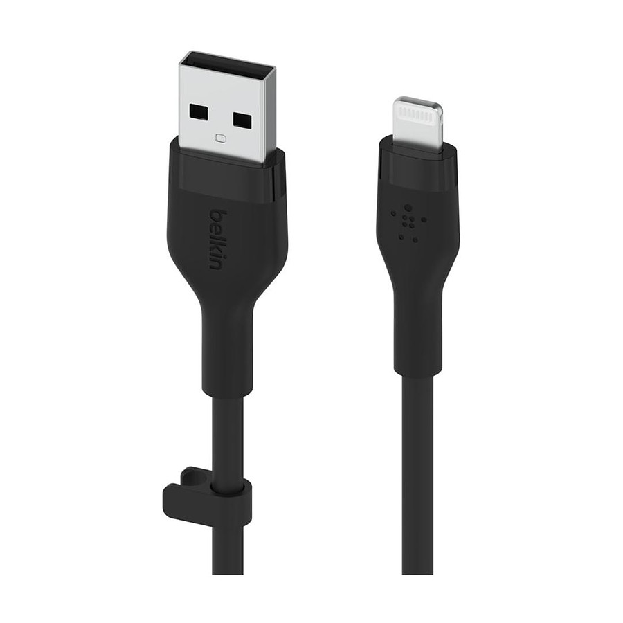 Câble USB Belkin Boost Charge Flex Câble silicone USB-A vers Lightning (noir) - 1 m
