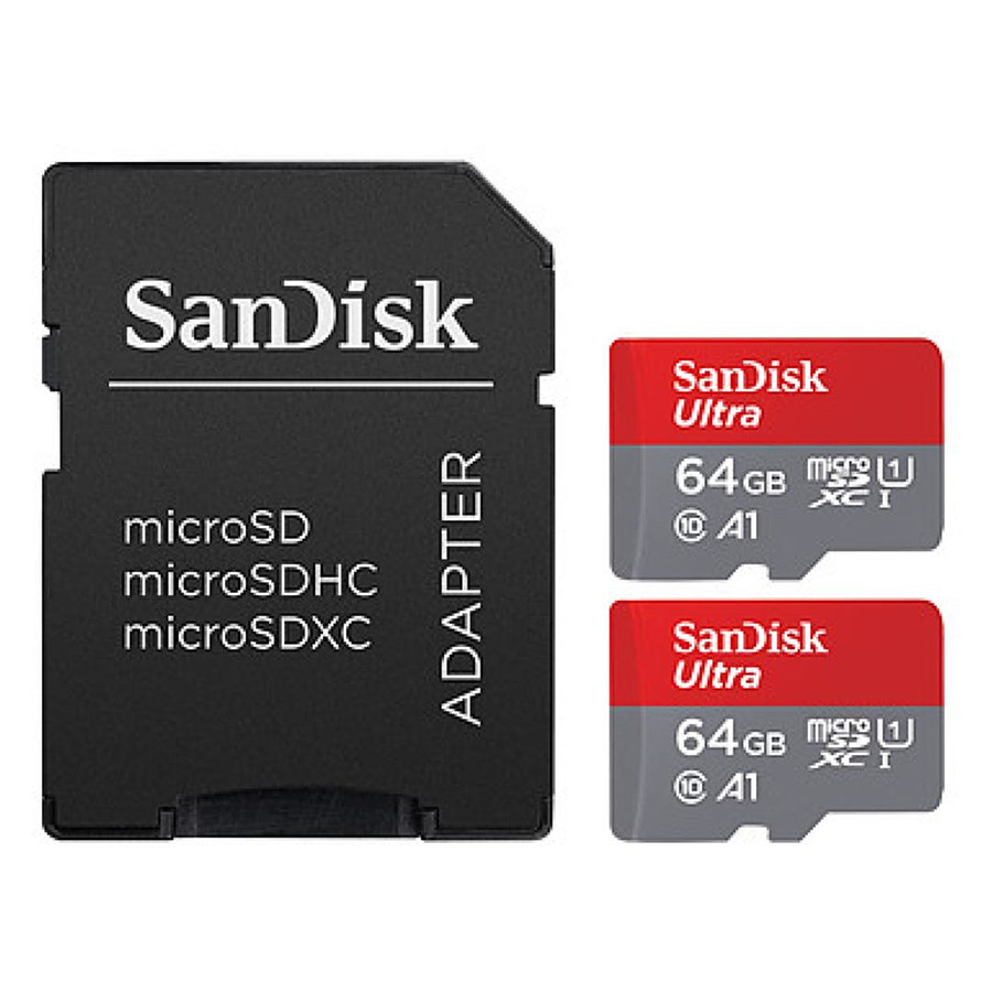 Carte mémoire SanDisk Ultra microSD UHS-I U1 64 Go 140 Mo/s (x2) + Adaptateur SD