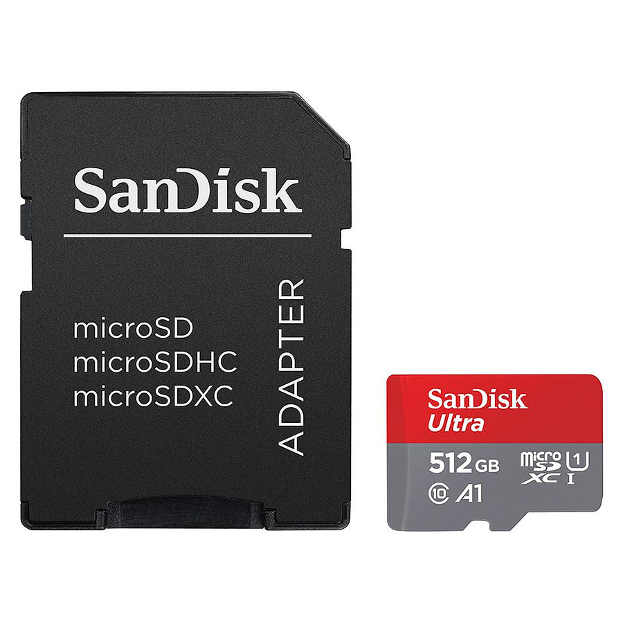 Carte mémoire SanDisk Ultra microSD UHS-I U1 512 Go 150 Mo/s + Adaptateur SD