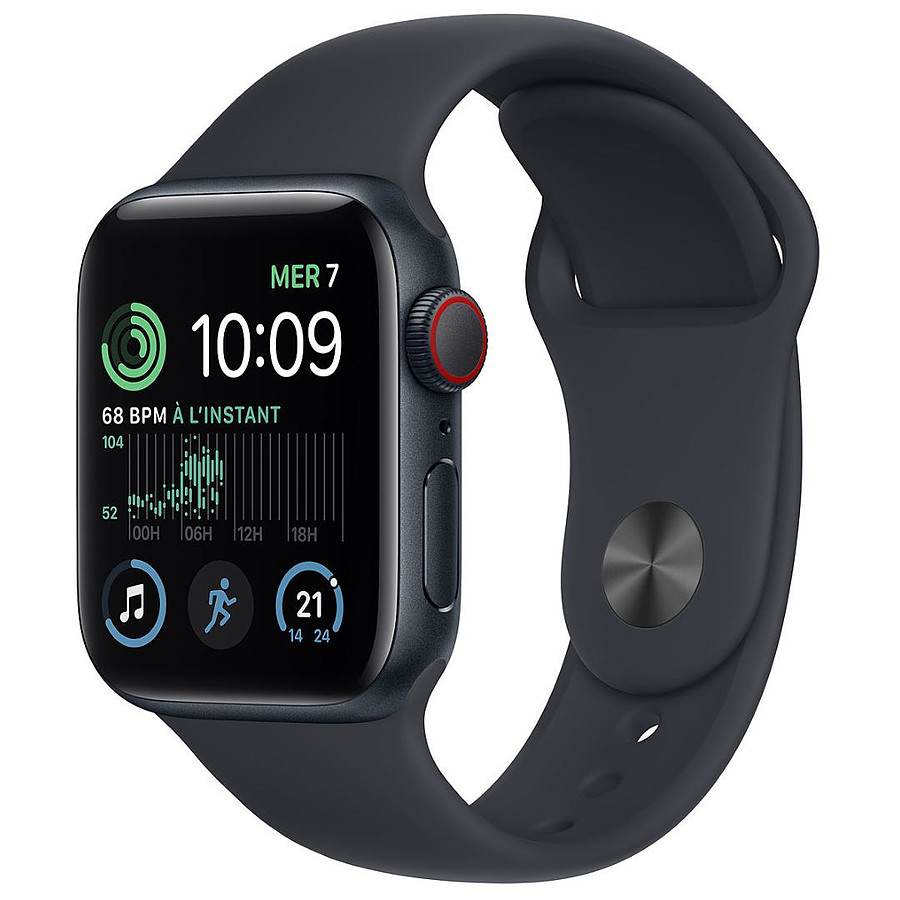 Montre connectée Apple Watch SE GPS + Cellular (2022) (Midnight Aluminium - Bracelet Sport Midnight) - Cellular - 40 mm