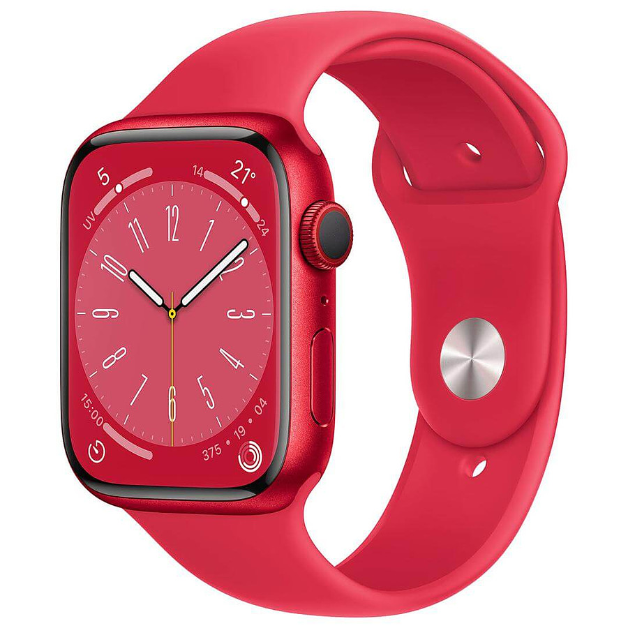 Montre connectée Apple Watch Series 8 GPS + Cellular - Aluminum (PRODUCT)RED Rouge - Sport Band - 45 mm