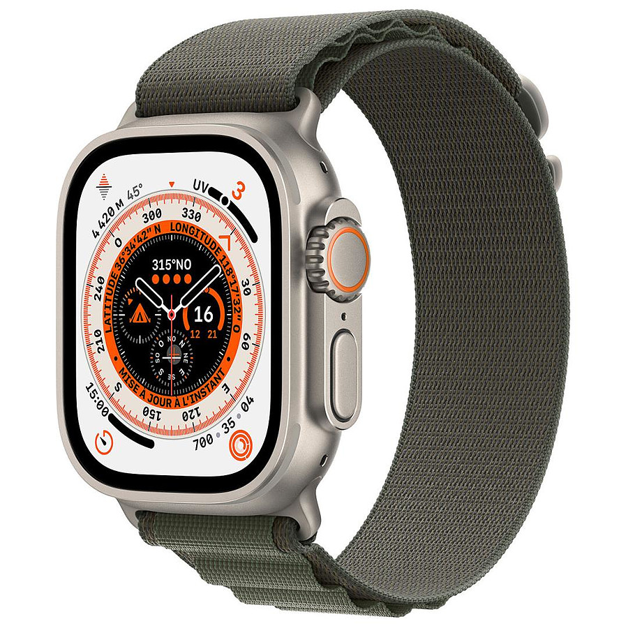 Montre connectée Apple Watch Ultra GPS + Cellular Titanium - Green Alpine Loop - 49 mm - M