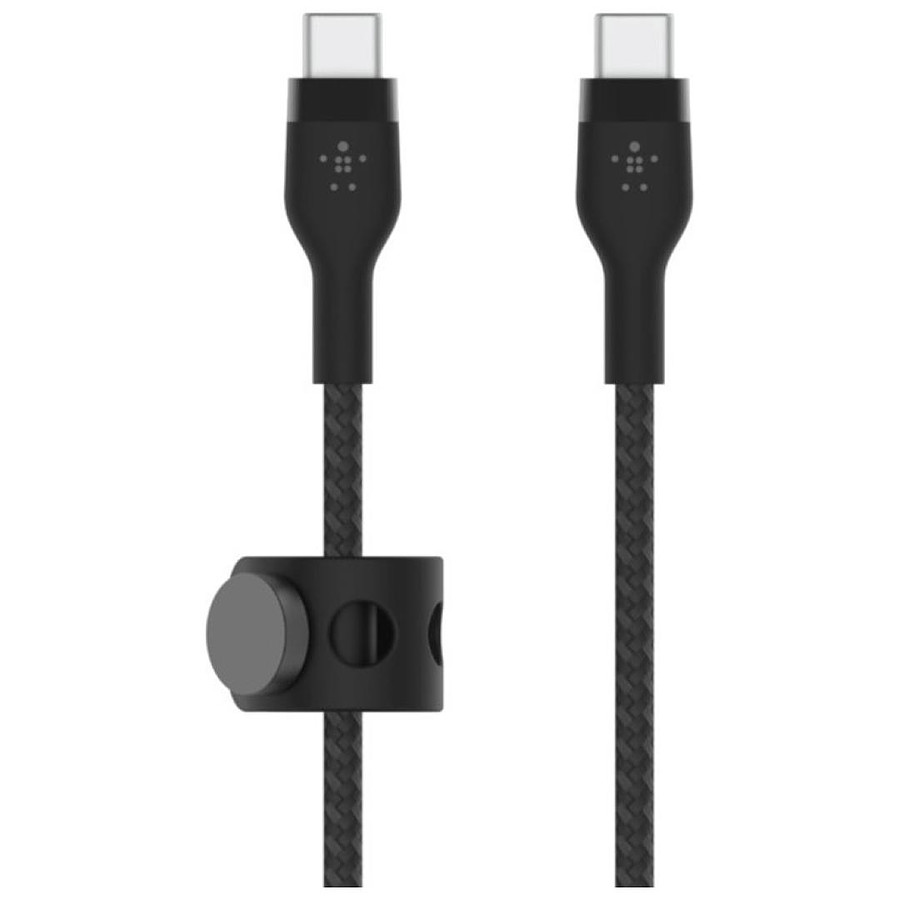 Câble USB Belkin Boost Charge Pro Flex Câble silicone tressé USB-C vers USB-C (Noir) - 1 m