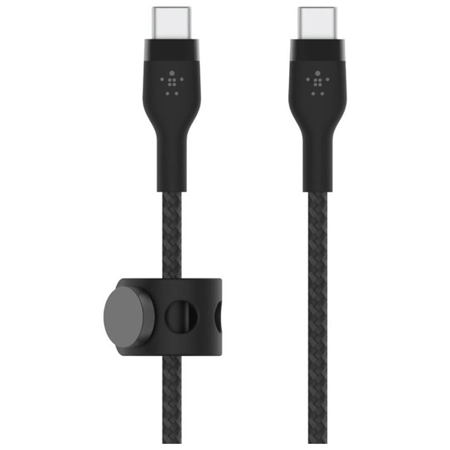 Câble USB Belkin Boost Charge Pro Flex Câble silicone tressé USB-C vers USB-C (Noir) - 2 m