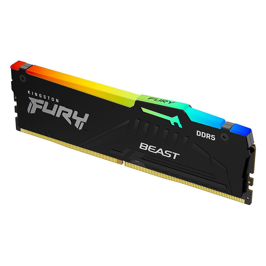 Mémoire Kingston Fury Beast RGB - 1 x 16 Go (16 Go) - DDR5 6000 MHz - CL36