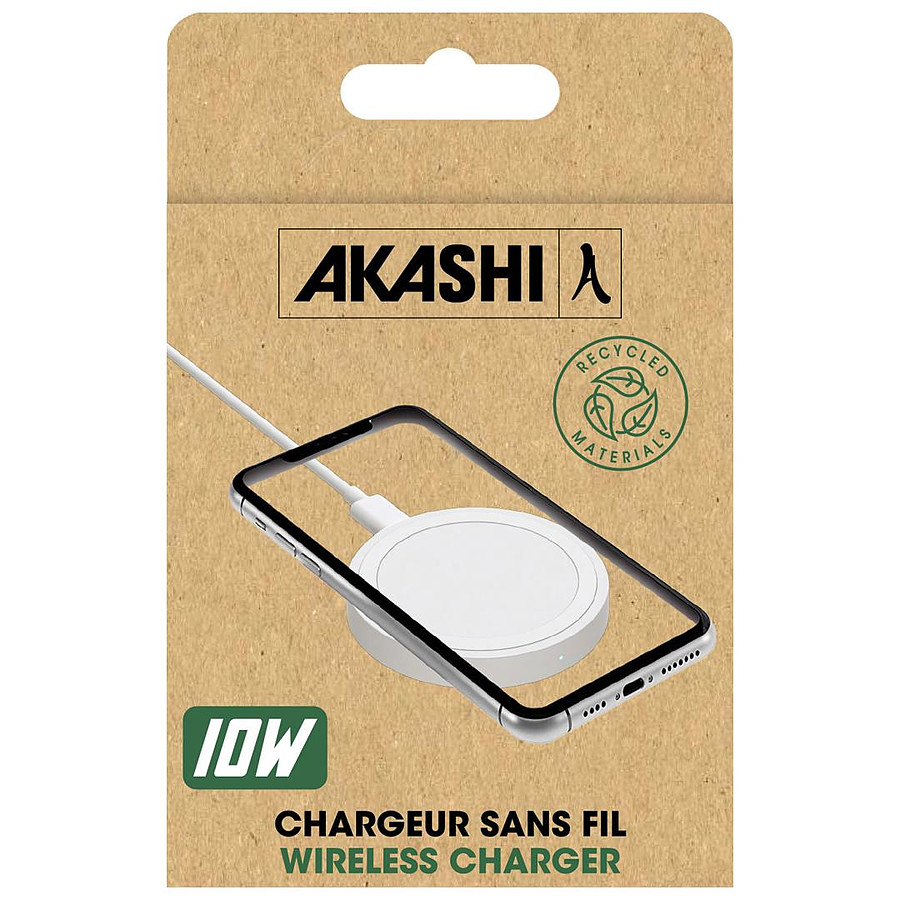 Akashi Chargeur Eco Rapide Sans Fil Induction 10W (Noir