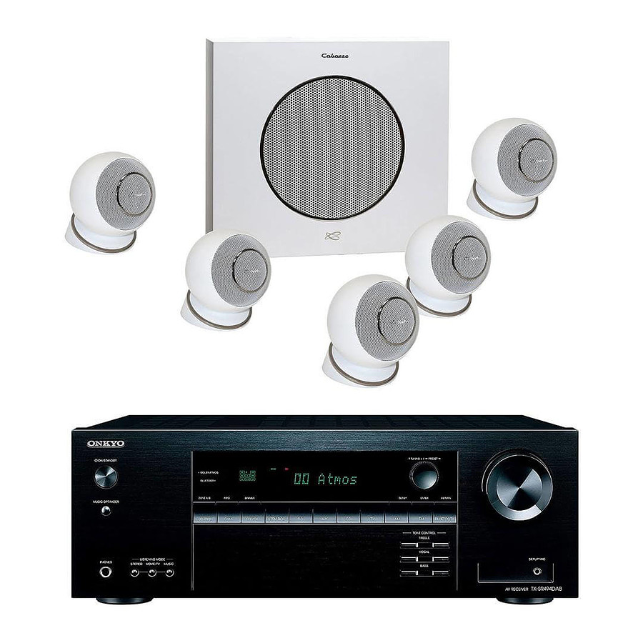 Ensemble Home-Cinéma Onkyo TX-SR494DAB Noir + Cabasse Eole 4 Blanc