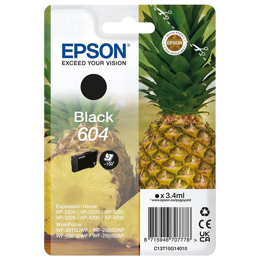 Cartouche d'encre Epson Ananas 604 Noir