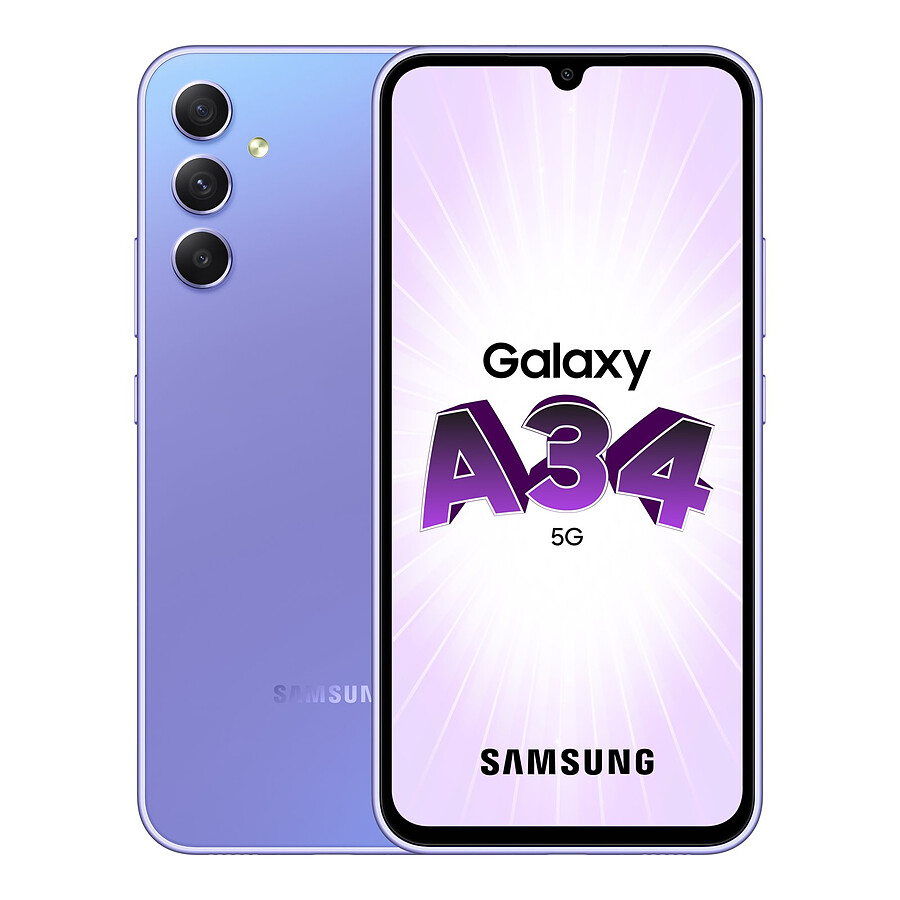 Samsung Galaxy A34 5G (Lavande) - 128 Go - Smartphone Samsung sur