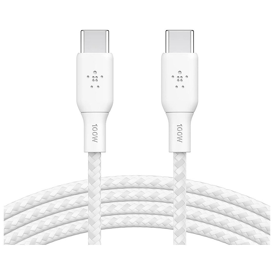 Belkin Câble USB-C vers USB-C 100W renforcé (blanc) - 2 m - Câble