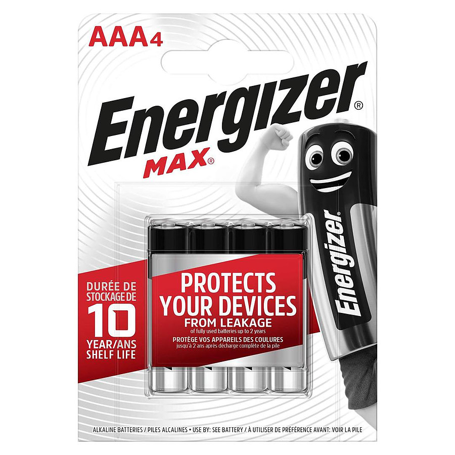 Pile et chargeur Energizer Max AAA (par 4)