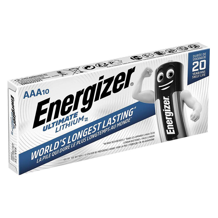 Pile et chargeur Energizer Lithium AAA (par 10)