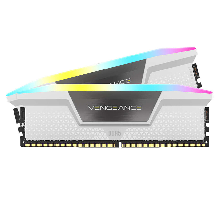 Mémoire Corsair Vengeance RGB White - 2 x 32 Go (64 Go) - DDR5 6000 MHz - CL40