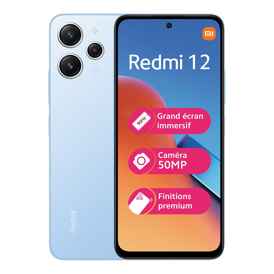 Smartphone Xiaomi Redmi 12 (Bleu) - 256 Go